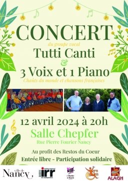 Tutti-Canti + 3 Voix et un Piano